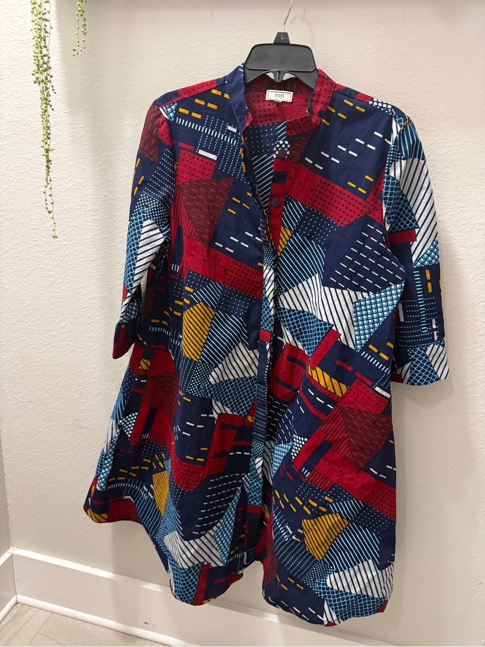 Zuri short dress with quarter sleeves and pockets